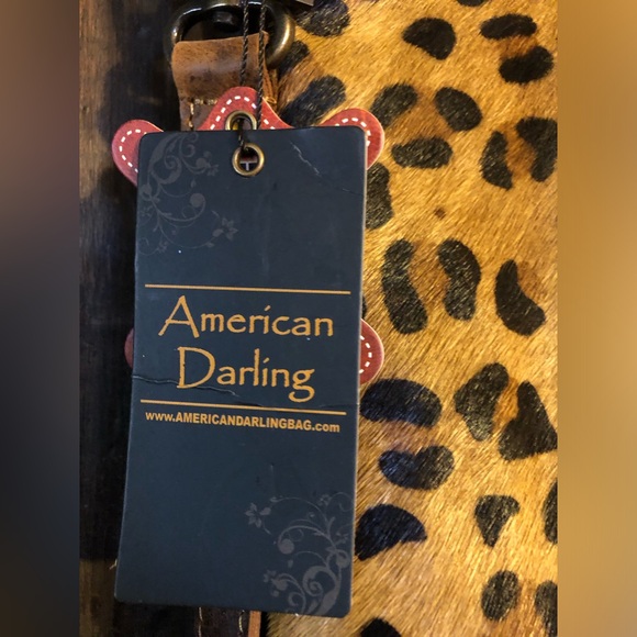 American Darling Leopard Print Tote Bag with conceal carry pocket - Picture 4 of 4